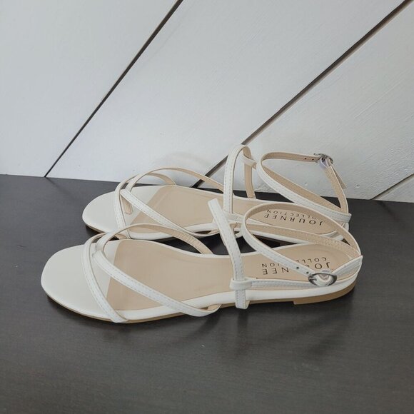 NEW Journee Collection Womens Size 11 White Strappy Slingback Sandals 4CT - Picture 3 of 8
